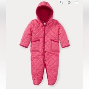 Ralph Lauren Baby Quilted Barn Bunting Pink 6 Months